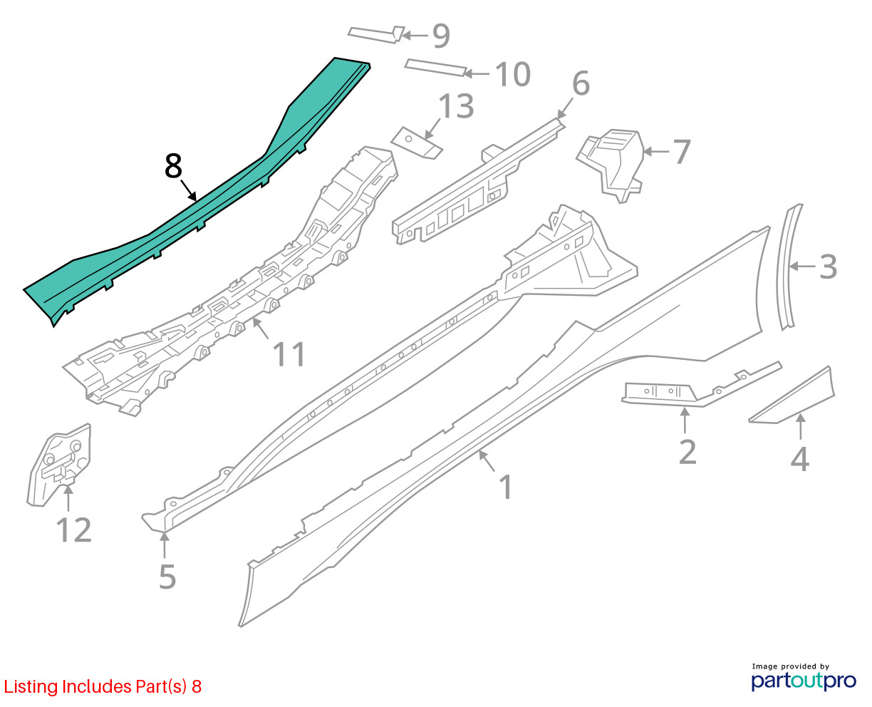 BMW i8 2014-2020 Front Left Lower Scuff plate