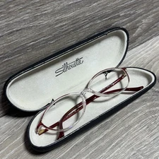Silhouette SPX 1979 6104 Eyeglass Frames 51-13-135 Red Clear Oval Austria + Case