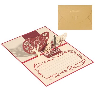 Unomor Wedding Up Begrüßung 3D -Geschenk mit Braut und Bräutigam Design