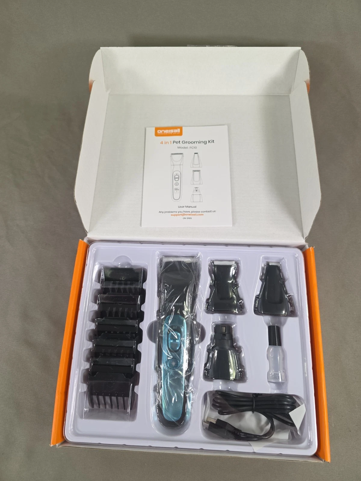 Oneisall 4 in 1 Pet Grooming Kit FC10 Clippers Trimmer Dog Cat New Open Box