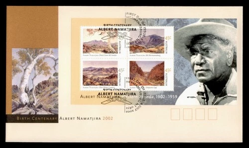 DR WHO 2002 AUSTRALIA FDC NAMATJIRA ANIV CACHET S/S w29711