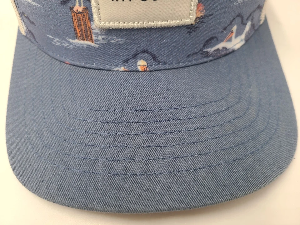 Rip Curl Pelicans Mesh Trucker Snapback Hat Cap Surf Fish Men Women Blue Gray - Image 3 of 4
