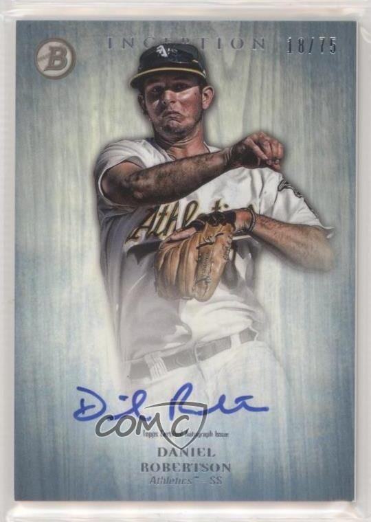 2014 Bowman Inception Prospect Blue 18/75 Daniel Robertson #PA-DR Auto 2f9