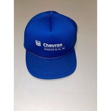 Vintage Chevron Oil Gas Hat Cap Adult Adjustable Off Snapback Blue with Foam