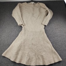 Banana Republic Sweater Dress Ribbed Mini Dolman Cream Size Large Tall