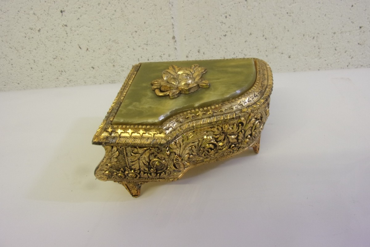 Vintage Sankyo Grand Piano Music Jewelry Box Wind Up Japan Clear w