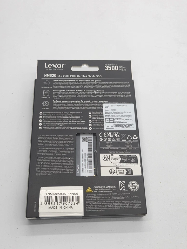 New Lexar NM620 256 GB M.2 NVME Internal SSD - LNM620X256G +Windows 11 Pro - Image 2 of 2