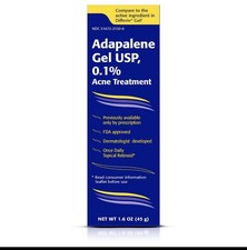 TARO Adapalene 0.1 USP Gel, Paraben Free, Retinoid 1.6 Ounce, White