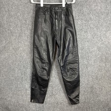 Wilson suede Leather Pants Womens Size 28 x 26 Black Leather Zipper ankle