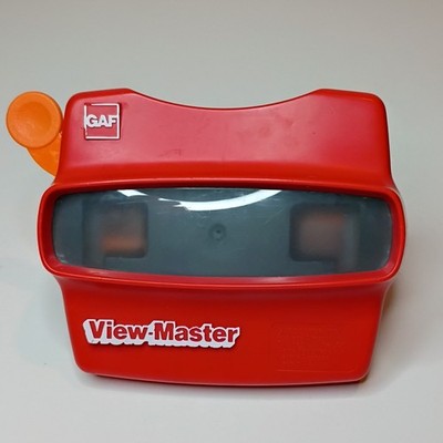 GAF View-Master Red Stereoscopic 3D Viewer Orange Lever 1977 Ages 4-7