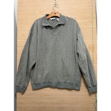 Orvis Mens Pullover Sweatshirt Collared Long Sleeve Gray Size L Cotton Blend