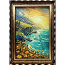 Seascape oil painting Original Art Impressionism Realism painting 6x4
