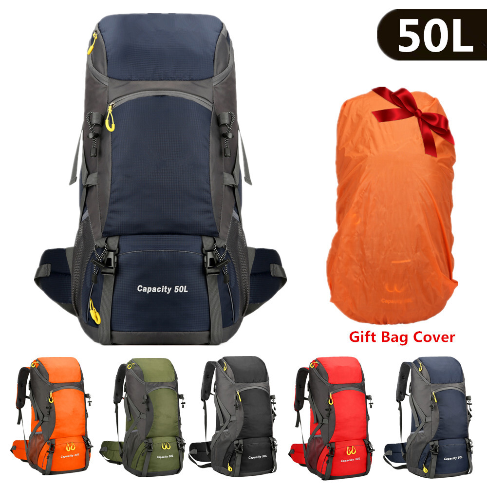 Waterproof Outdoor Hiking Backpack with Rain Cover for Camping Travel-image