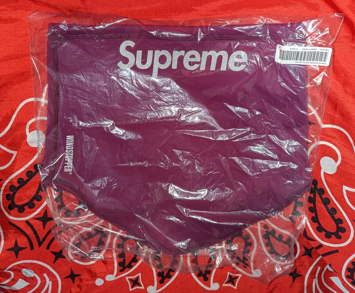 SUPREME WINDSTOPPER NECK GAITER (PURPLE) FW21 FACEMASK NEW WITH TAGS SOLD  OUT