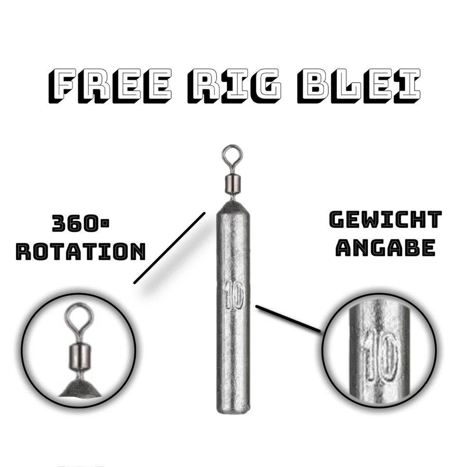 25 Stück Free Rig Blei Set Box 5-20g Drop Shot Stabblei Barsch Raubfisch Angeln - Bild 2 von 4
