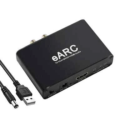 QKENS 5.1 7.1 Channel 192Khz HDMI EARC ARC To RCA L/R 3.5mm Audio Extractor Converter