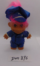 Russ Berrie Troll Doll Police Officer 6 Vintage Pink Hair Lucky Cop