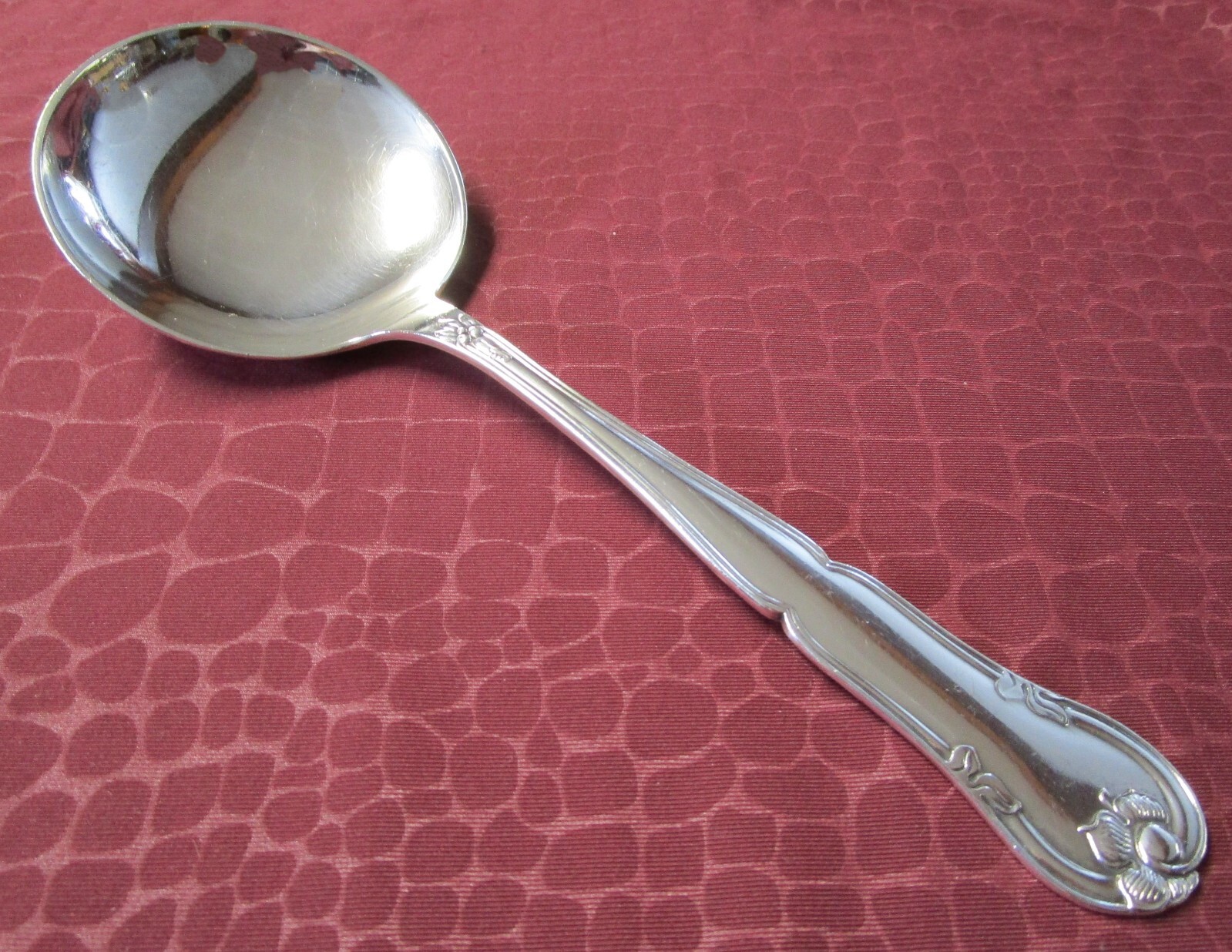 PRIMA Floral Silverplate Serving Spoon Sweden No Monograms Vintage Elegance