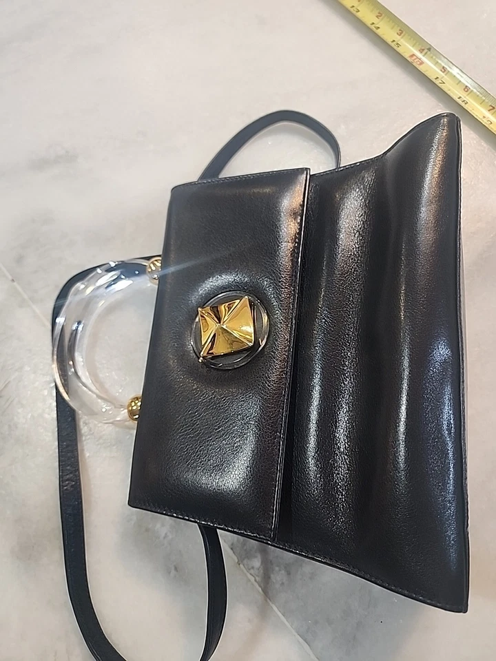 Винтажная черная кожаная сумочка Ellen Tracy Linda Allard сделано в Испании  - Изображение 2 из 4