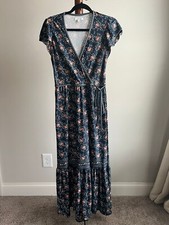 Long Dress Max Studio/ Short Slevee/ Size Small/ Floral