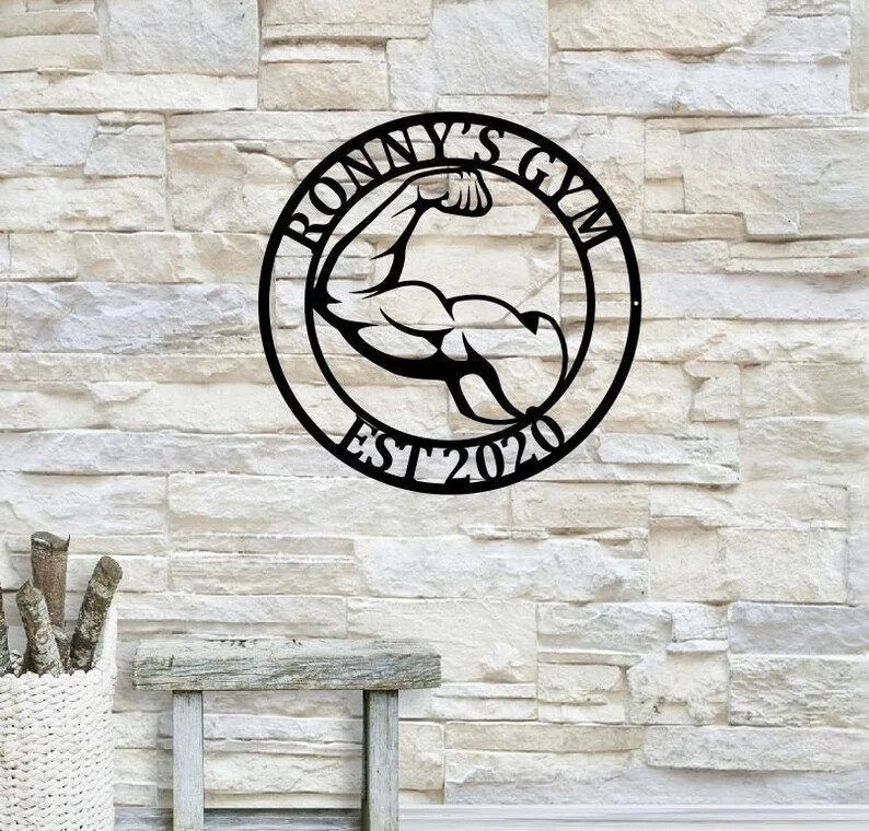 3D Metal Acrylic Silhouette Wall Art for Home Gym Decor USA