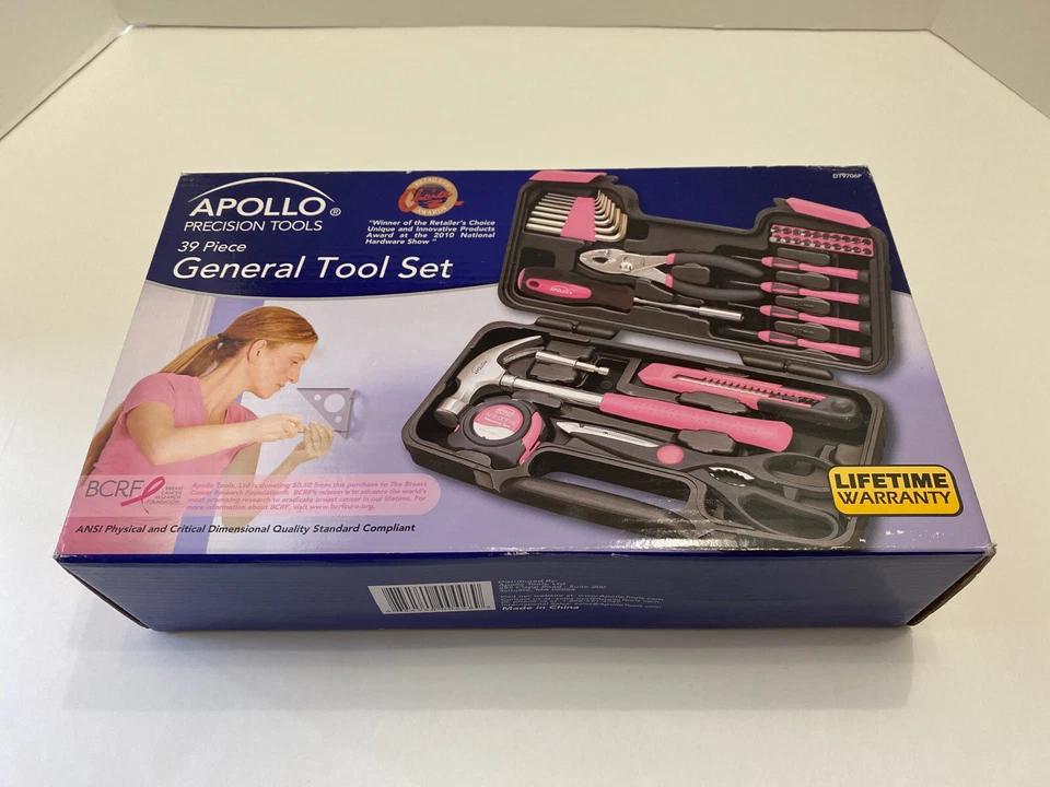 Apollo Precision Tools Pink 39 Piece General Tool Set - Image 4 of 4