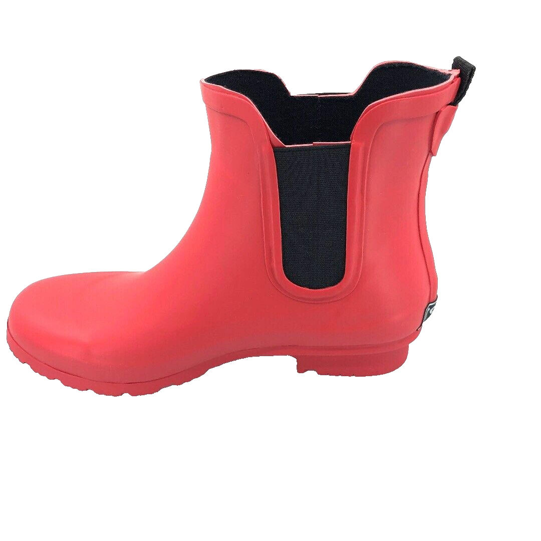Roma Chelsea Matte Red Womens Rain Boots Size New