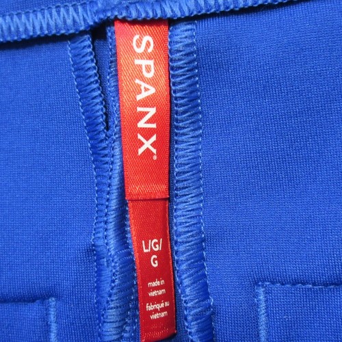 NWT SPANX 20386R Perfect Kick Flare in Cerulean Blue Knit Ponte Crop Pants L - Picture 4 of 6
