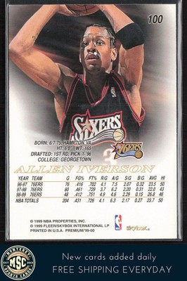Allen Iverson 1999-00 SkyBox Premium #100 Philadelphia 76ers | eBay