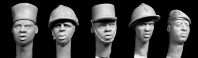 MW22 HORNET & WOLF HFH07 VARIOUS COLONIAL TROOPS IN FRENCH SERVICE, 5 HEADS HEAD