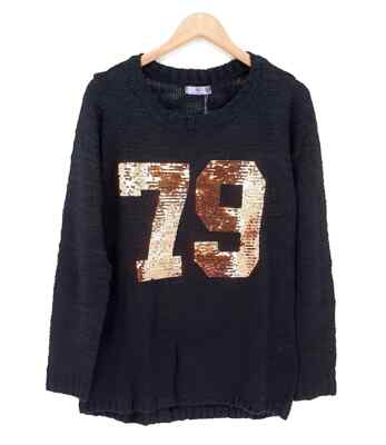 AJC Damen PULLOVER schwarz Strick oversize Größe 36 38 bis 40 42 NEU P10