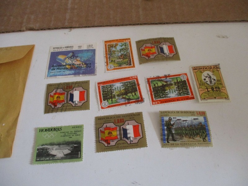 Postage Stamps: Honduras, Used, Unsorted, 10 stamps