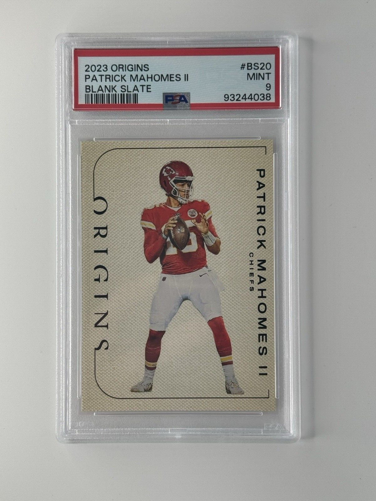 2023 Panini Origins Patrick Mahomes Blank Slate SSP Kansas City Chiefs PSA 9