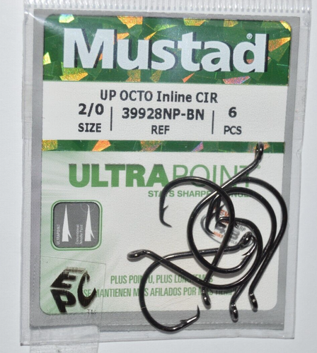 6 Ami Mustad 39928NP-BN Wide Gap Circle 5/0 – Ultra Point Per Pesci Predatori