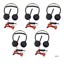 Poly C5220T Dual Headset W/Detachable C5220 USB-A Adapter Lot of 5 E5731