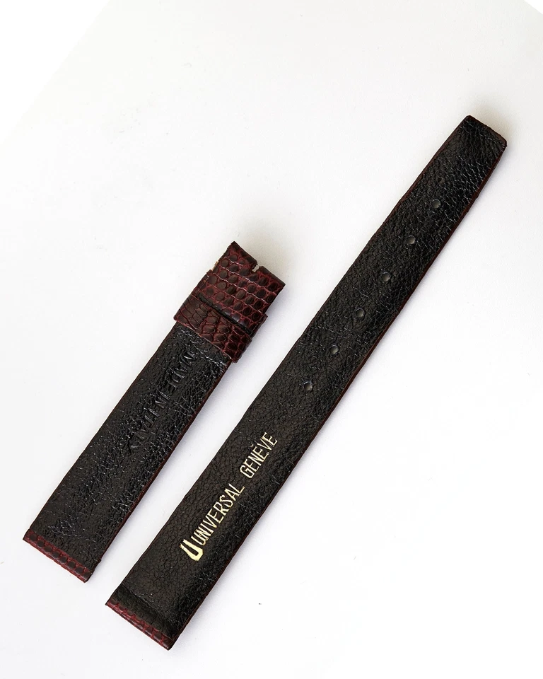 Universal Geneve 15mm x 13mm Vintage Burgundy Lizard Strap - Image 3 of 4