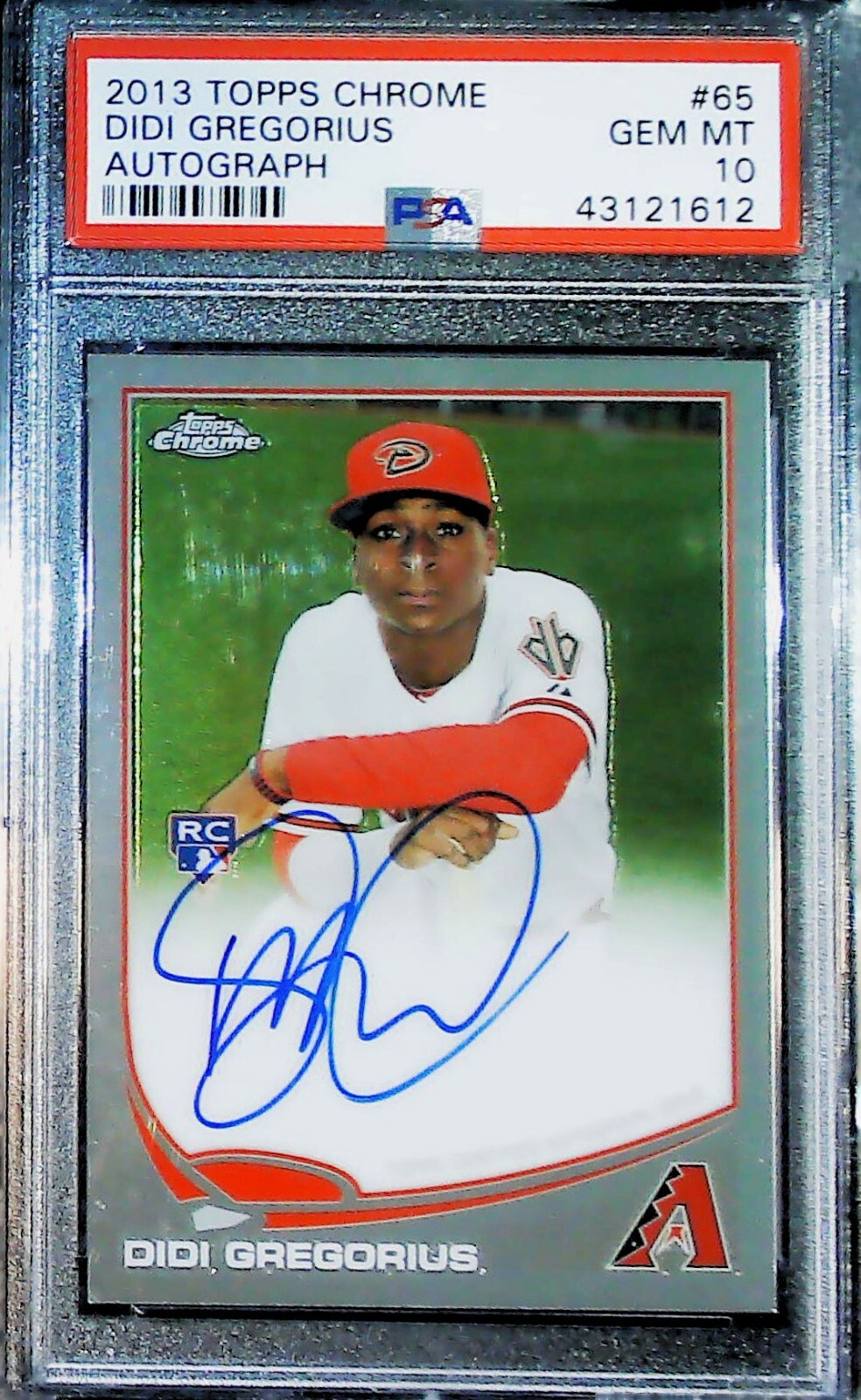 2013 TOPPS CHROME #65 DIDI GREGORIOUS AUTO ROOKIE CARD DIAMONDBACKS PSA 10