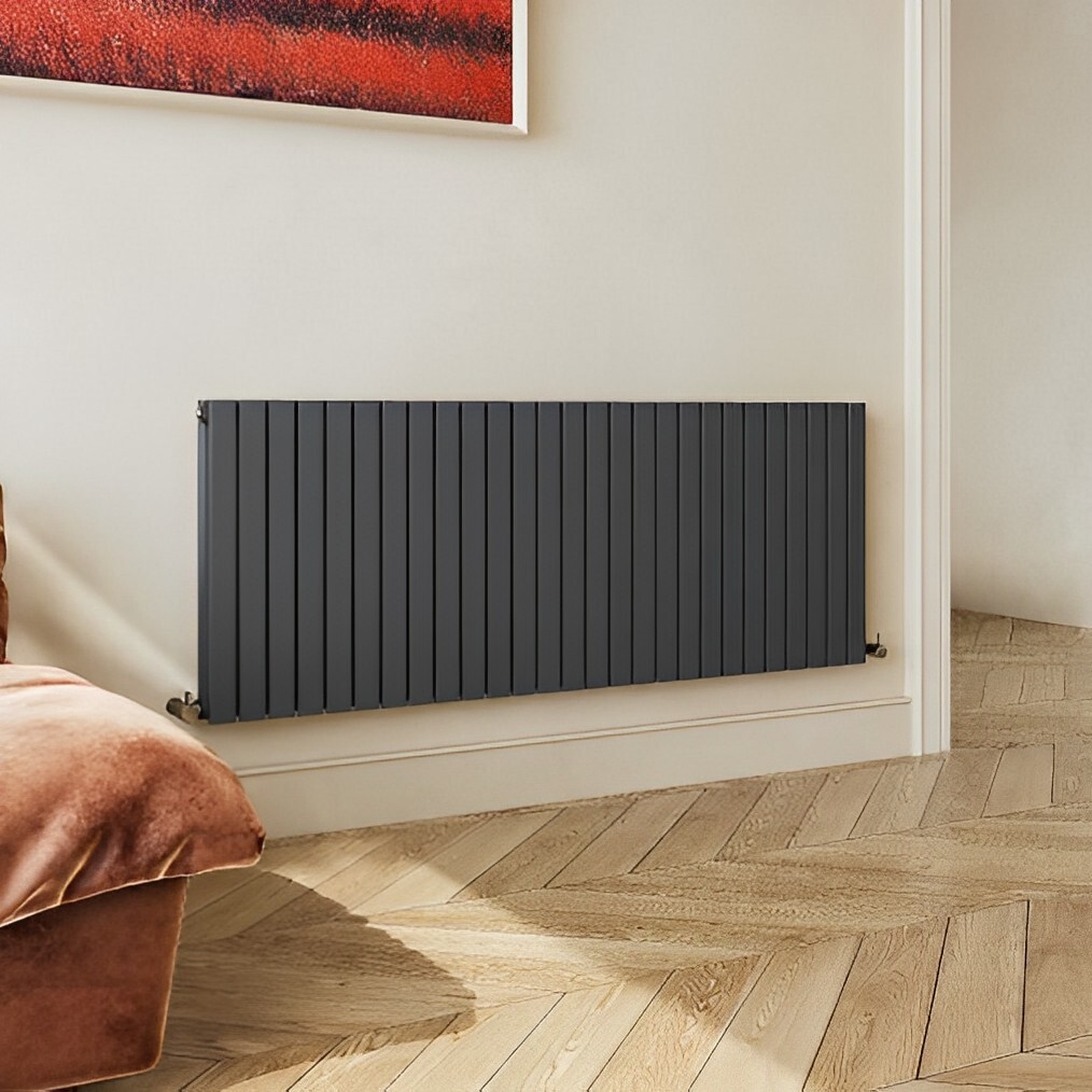 Hudson Reed Sloane Double Designer Horizontal Radiator 600mm x 1572mm  Anthracite | eBay