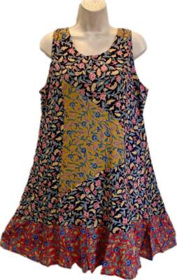 Sacred Threads Hippie Boho Gypsy Festival Patchwork Tie Back Dress 224269 S/M