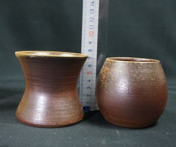 Bizen Ware Sake Cups 2pcs Sugagata Kimodo Traditional Bizen Ware Sake Cups 2pcs Sugagata Kimodo Traditional