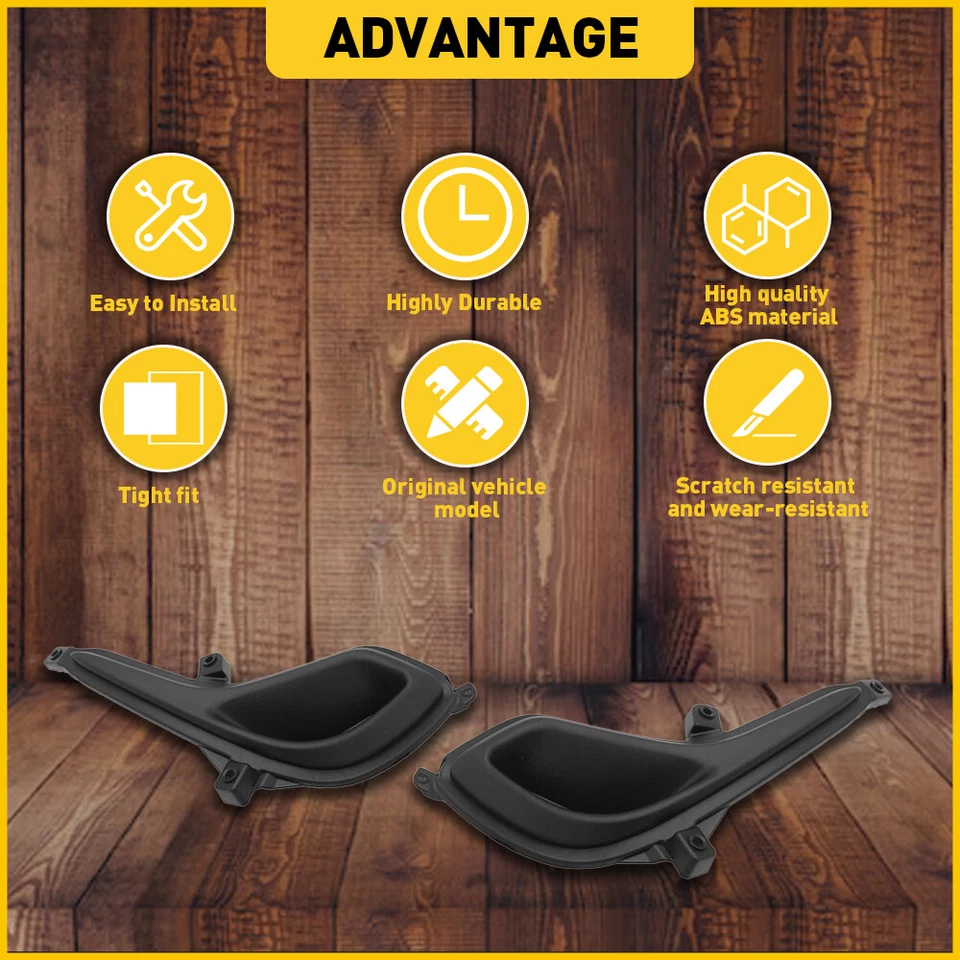 For 2012-2017 Hyundai Accent HY1039111 HY1038111 Bumper Fog Light Covers BLACK-2 — 第 3/4 张图片