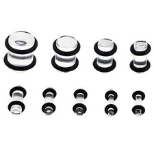 18PCS Acrylic Ear Gauges Kit 14G-00G Ear Stretching Set O-Ring Plugs Piercing