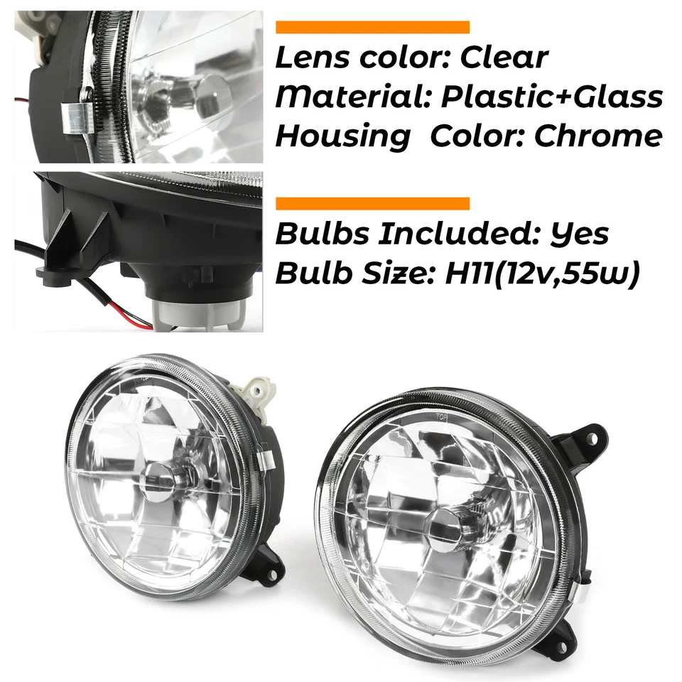 KUAFU Clear Lens Glass Fog Lights Set Fit For 2002-2003 Subaru Impreza RS / WRX - Image 3 of 4