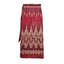 long skirt Cotton sarong printed with Thai pattern, waist tie with rope