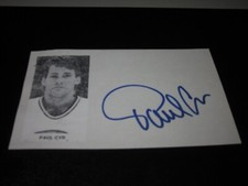 PAUL CYR AUTOGRAPHED 3X5 PHOTO INDEX CARD SPRINGFIELD INDIANS