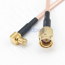 SMA male to MCX male plug 90 degree right angle RA Pigtail Coax Cable Kable 50oh