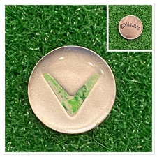 Callaway 1” Golf Ball Marker Double Sided Hand Painted W/ Enamel Top Coat