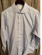 Brooks Brothers 1818 Regent Dress Shirt Mens 16.5 32/33 Blue Check Non-Iron