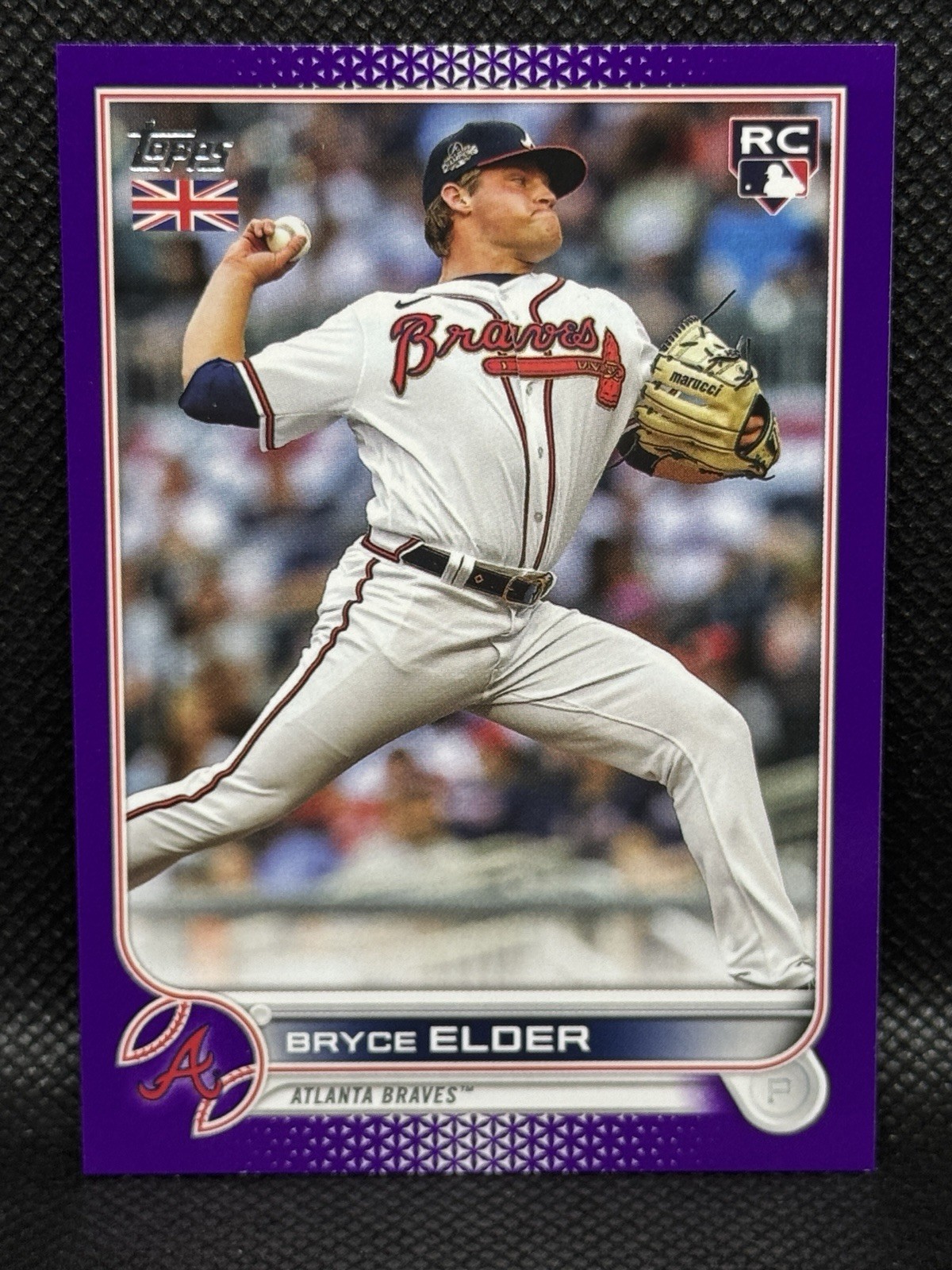 2022 Topps UK Edition Bryce Elder #214 Purple /50 (RC) - Atlanta Braves