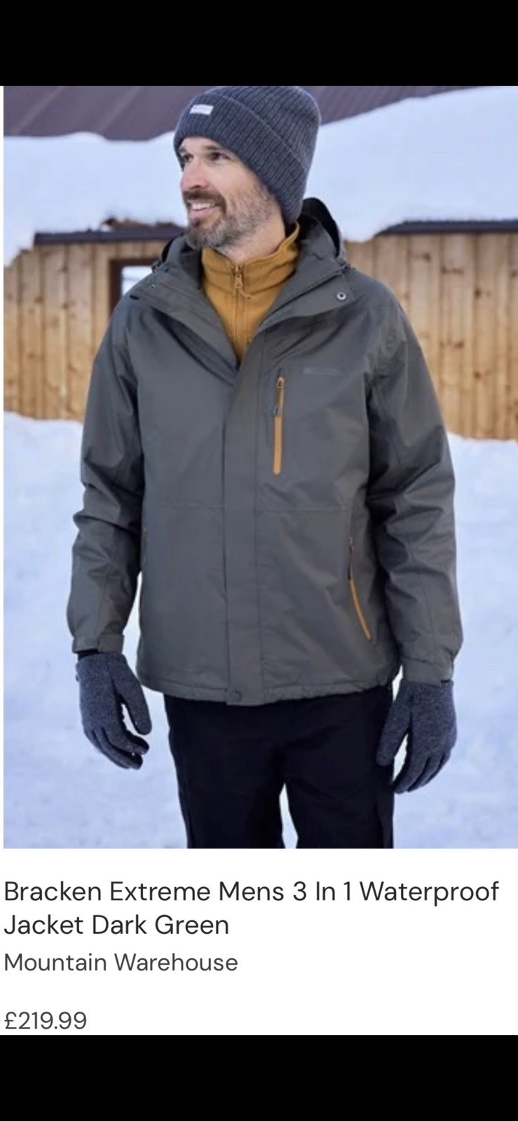 New Tagged Men’s Mountain Warehouse Extreme 3 In 1 Jacket